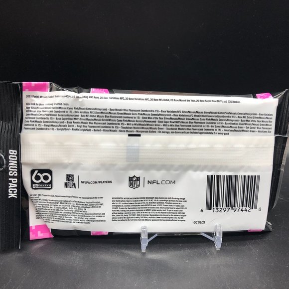 2021 Panini Mosaic Football Cello Multi Pack (Pink Camo Parallels!) 15 Cards - Picture 5 of 5